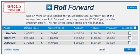 AnyOption Roll Forward Feature