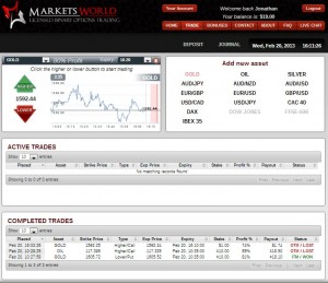MarketsWorld Trading Screen